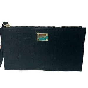 Juicy Couture Embossed Black Gold Logo Stud Daydreamer Wristlet Wallet - NWT